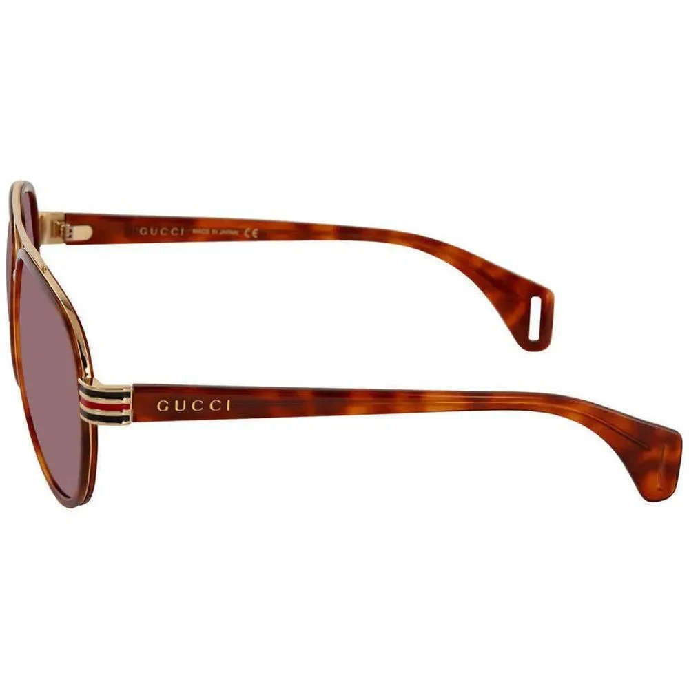 NEW Gucci Red Havana Aviator Men's Sunglasses